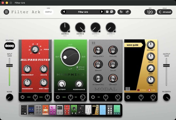 KORG「Filter Ark」MS-20の荒々しいドライブ、Polysixの滑らかなスイープ、miniKORG 700sの温かみ、ARP ODYSSEYの鋭いレゾナンス！シンセサイザー史を彩った伝説的フィルターを忠実に再現し、最大4つのフィルターを自在にルーティングできる次世代フィルター｜DTMプラグインセール