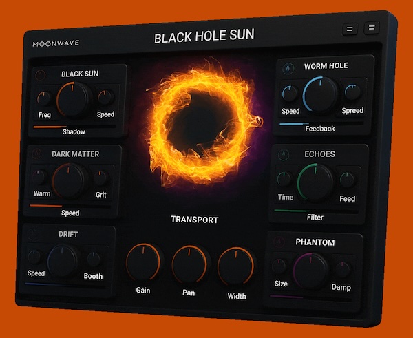 Moonwave Fx「Black Hole Sun Multi-Effect Module」88以上のプリセット・6種類の多次元エフェクト・ランダマイズ機能で、LoFi・アンビエント・シネマティックサウンドに“質感”と“奥行き”を加える最強VSTマルチエフェクト｜DTMプラグインセール