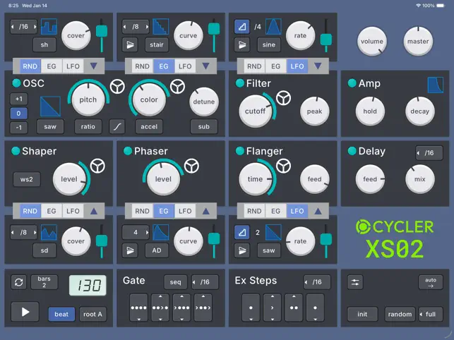 Genya Hirose「Cycler XS02」iPad対応のゲートシーケンサー×モジュレーションで生まれる新しい音楽体験！偶発的なリズム音作りが楽しめる無料シンセ｜DTMプラグインセール