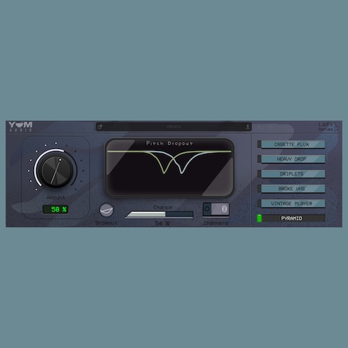 Yum Audio「LoFi Pitch Dropout」音にゆらぎ・不安定さ・テープ感を加えるピッチエフェクト！無機質な音を“味のあるLo-Fiサウンド”へと変える革新的プラグイン｜DTMプラグインセール