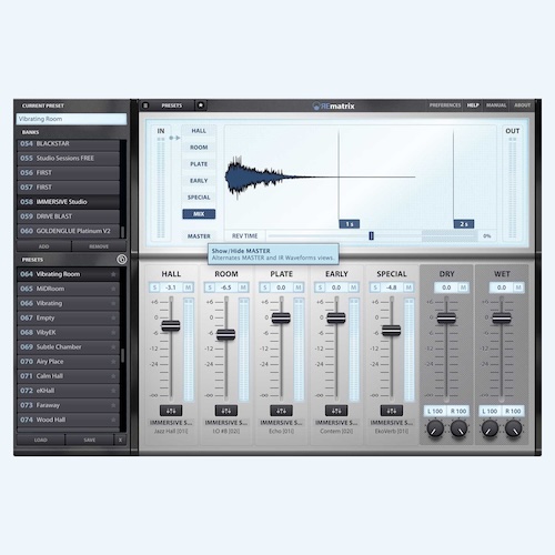 Overloud「Rafa Sardina Spaces Free」グラミー受賞エンジニアのリバーブを無料で再現！音に奥行きと臨場感を加える、プロ仕様リバーブIR｜DTMプラグインセール