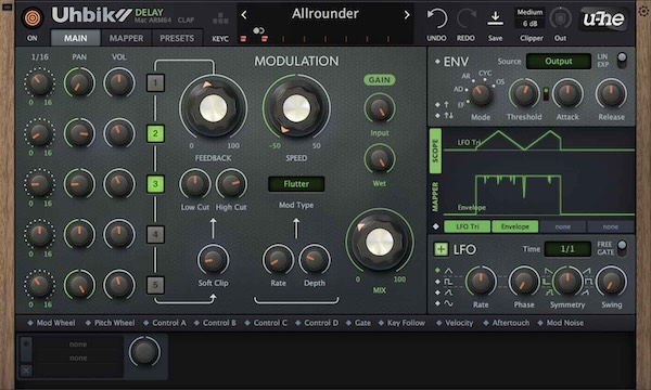 u-he「Uhbik 2」10種類のFX、最大8チャンネル・サラウンド対応、LFO/エンベロープ/128ステップ・マッパー搭載の高度なモジュレーション・エンジンで、サブトルからスペクタキュラーまで無限のクリエイティブ可能性を実現するマルチエフェクト｜DTMプラグインセール