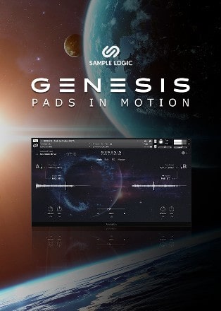 Sample Logic「Genesis Pads In Motion」複雑な設定なしで、感情を動かす音が生まれる!時間とともに変化する“動くパッド”を簡単に生み出す、“考えずに作れる”のに“個性が出る”パッド音源|DTMプラグインセール