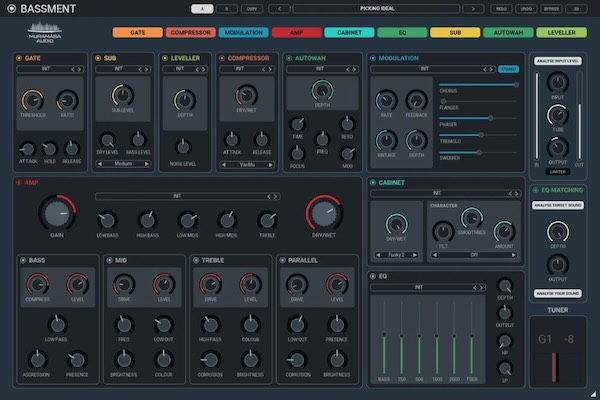 United Plugins「Bassment」スマート入力設定、EQマッチング、5バンドEQ搭載！最も柔軟なベース・アンプを中心に構築したマルチエフェクト・オールインワン・ソリューション｜DTMプラグインセール