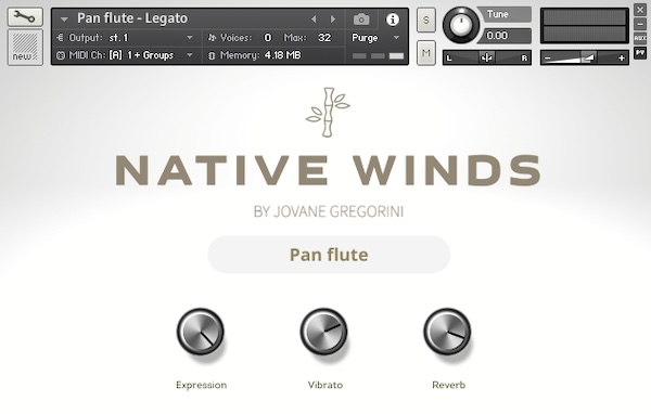 GSamples「Native Winds Complete Collection」映像音楽や瞑想・ヒーリング系にも最適な直感操作ライブラリ！パンフルート・尺八・ディジュリドゥなど7種の民族楽器をリアルに演奏できるKontakt専用音源｜DTMプラグインセール