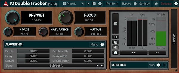MeldaProduction「MDoubleTracker」DAWにエフェクトを挿入するだけで、左右チャンネルのピッチとディレイを変化させてビッグでワイドなサウンドを簡単かつ完璧なタイミングで生成！自然なサウンドの素晴らしい人工ステレオ・エキスパンダー｜DTMプラグインセール