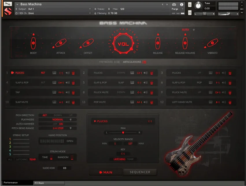 Soundiron「Bass Machina」カスタム5弦Kieselベースでアグレッシブなアタック・深いグロウル・クリスプなトップエンド・バイトを実現！スラミング・メタル・トーンのために構築された残虐なマルチサンプル・バーチャル・ベース・ライブラリ｜DTMプラグインセール