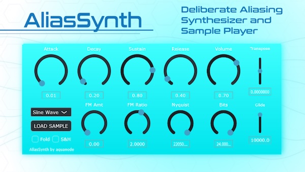 Aqua Node「AliasSynth VST for Windows」実験音楽・チップチューン・IDMに最適！あえてアンチエイリアスを外し、ノイズと折返しを積極的に使う“設計された粗さ”のあるVSTシンセサイザー｜DTMプラグインセール