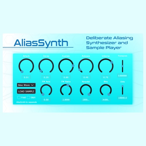 Aqua Node「AliasSynth VST for Windows」実験音楽・チップチューン・IDMに最適！あえてアンチエイリアスを外し、ノイズと折返しを積極的に使う“設計された粗さ”のあるVSTシンセサイザー｜DTMプラグインセール