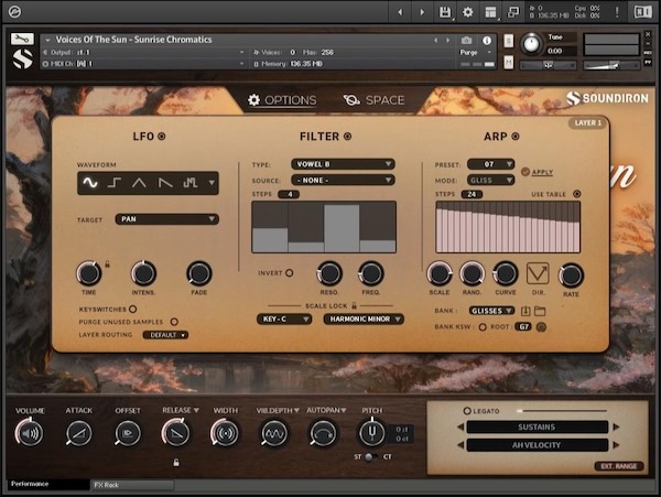 Soundiron「Voice of the Sun - Sunrise」"百人一首"を歌い上げる本格派ボーカル音源！女性シンガーN-Ioriの生演奏による和歌フレーズ、真のレガート、4種類の母音表現で感情豊かな旋律を奏でる次世代ソロボーカル・ライブラリ｜DTMプラグインセール