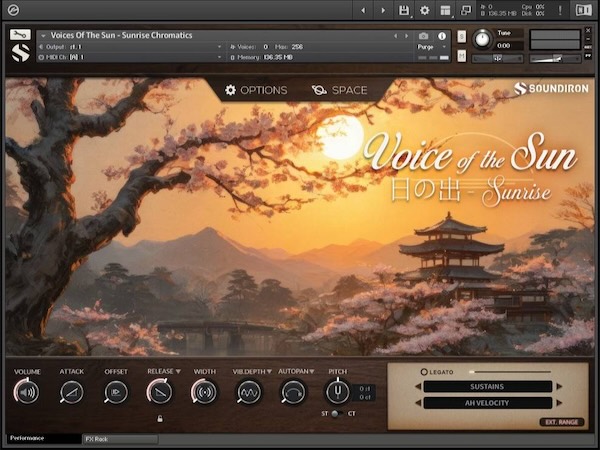 Soundiron「Voice of the Sun - Sunrise」"百人一首"を歌い上げる本格派ボーカル音源！女性シンガーN-Ioriの生演奏による和歌フレーズ、真のレガート、4種類の母音表現で感情豊かな旋律を奏でる次世代ソロボーカル・ライブラリ｜DTMプラグインセール