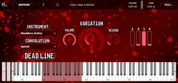 Mark (Nowa) Taylor「Dead Line」ホラー作品や不穏な空気感を演出！チェロ・微分音ハープ・ブザー・フェルトピアノが織りなす、不気味で美しいサウンドライブラリ｜DTMプラグインセール