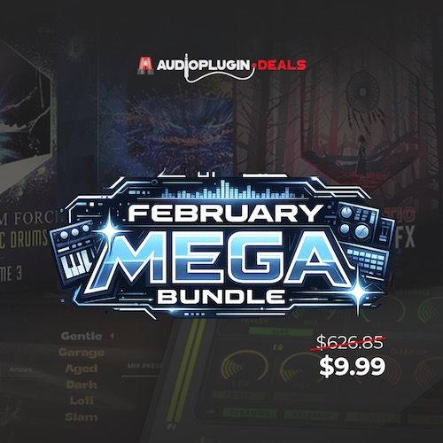 「February Mega Bundle」この内容でこの安さは反則級！リズム制作・ボーカル補正・サウンドデザイン・ミックスまでを一つの流れで完結できる、作曲の出だしから仕上げまで迷わず進めたい人のための制作向けバンドル｜DTMプラグインセール