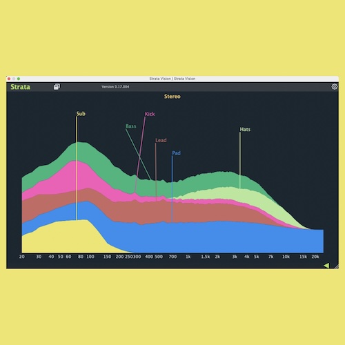 Crickets Audio「Strata」低域の濁りやトラック同士のぶつかりが一目で分かる！ミックス全体の周波数バランスを一画面で俯瞰できる、レイヤー表示型スペクトル可視化ツール｜DTMプラグインセール