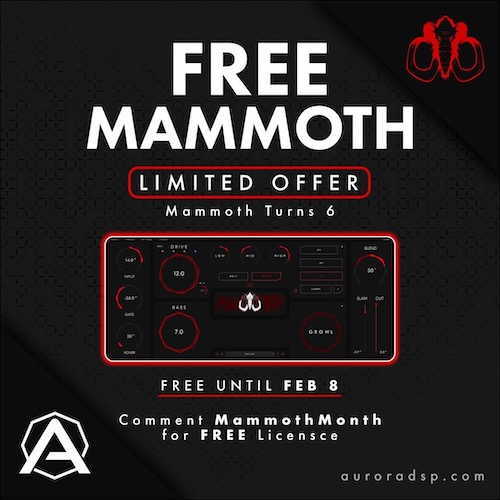 Aurora DSP「Mammoth - The Monumental Bass Plugin」低域を壊さずに歪ませたい人へ！低域とアタックを同時にコントロールできるパラレル構造ベースプラグイン｜DTMプラグインセール