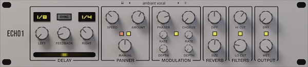 blazethablunt「Echo1」左右独立の2ディレイを軸に、オートパン・モジュレーション・リバーブまでまとめて扱える、実用性重視のディレイプラグイン｜DTMプラグインセール