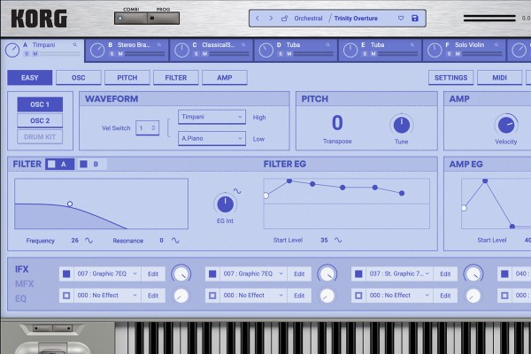KORG「TRINITY」1995年の革新的ワークステーションが30周年で復活！オリジナル開発者監修でACCESS音響エンジンとD/A特性を忠実再現、全拡張音源込み2,000以上のプログラムを搭載したソフトシンセ｜DTMプラグインセール