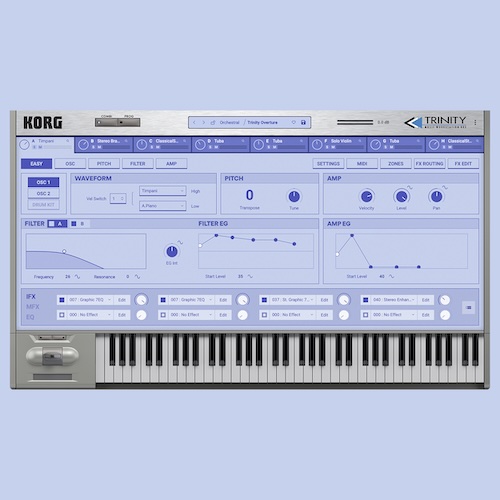 KORG「TRINITY」1995年の革新的ワークステーションが30周年で復活！オリジナル開発者監修でACCESS音響エンジンとD/A特性を忠実再現、全拡張音源込み2,000以上のプログラムを搭載したソフトシンセ｜DTMプラグインセール