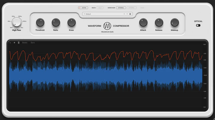 Woodstock Audio「Waveform Compressor」音がどう変わっているのかを波形で確認できる、理解しながら使える視覚特化型コンプレッサー｜DTMプラグインセール