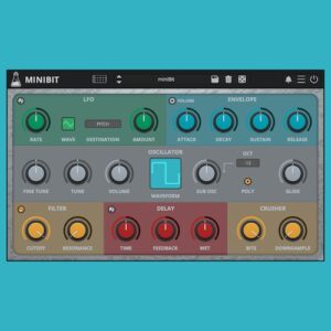AudioThing「miniBit」80年代ゲーム機の8bitサウンドを完全再現！18波形オシレーターとビットクラッシャー、ステップシーケンサーを搭載したチップチューン系シンセ｜DTMプラグインセール