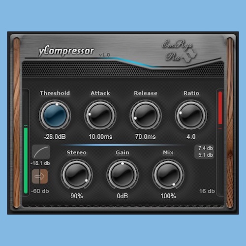 SaschArt Audio Plugins「yCompressor – Essential Compression」余計な機能を削ぎ落とし、音を整えることだけに集中できるミニマル設計のコンプレッサー｜DTMプラグインセール