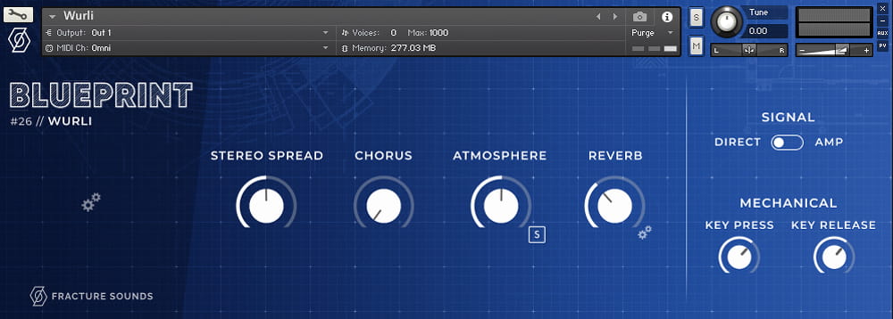 Fracture Sounds「Blueprint: Wurli」ヴィンテージWurlitzerの温かさと荒々しさを忠実に再現し、現代的な空間表現までカバーするエレクトリックピアノ音源｜DTMプラグインセール