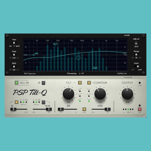PSP Audioware「PSP Tilt-Q」3つの特性を切り替えられるTilt＆Loudness EQ搭載！サチュレーション＆アナライザー内蔵の高品位コンソール型EQ｜DTMプラグインセール