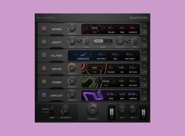 Brainworx「bx_tonebox」複数のプラグインを並べなくても雰囲気が決まる、直感操作で使えるキャラクター重視マルチエフェクト｜DTMプラグインセール