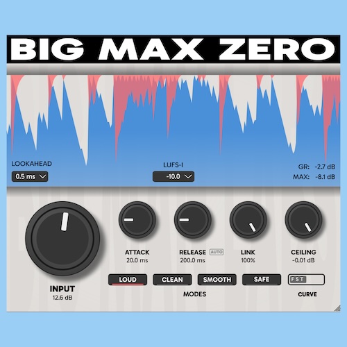 BIG MAN LABS「BIG MAX ZERO」0.5msから選べる超低レイテンシー設計！制作・配信・放送まで幅広く使える無料ブリックウォール・リミッター｜DTMプラグインセール