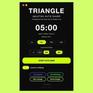Triangle Tools「Triangle Ableton Auto Saver (Mini) V.1.0」Ableton Liveの保存忘れをゼロにする！制作を止めずに自動保存できるmacOS専用ツール｜DTMプラグインセール