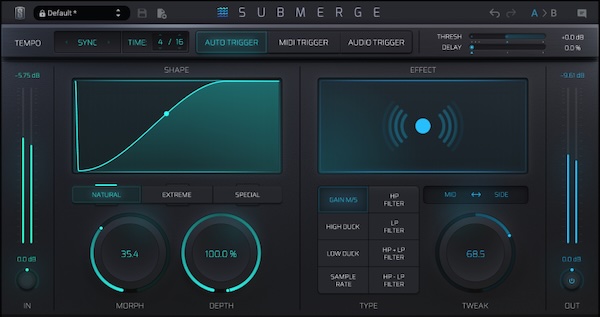 Slate Digital「Submerge」EDM/ヒップホップで定番の“うねり”を狙い通りに再現！キックに吸い付くダッキング＆パンピングを一発で作る自動サイドチェイン・プラグイン｜DTMプラグインセール