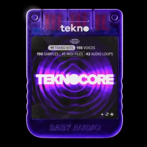 Baby Audio「Teknocore | Tekno Expansion Pack」ダークでグリッティーなモダンテクノを即構築！198ドラムボイスと豊富なループを収録した本格拡張パック｜DTMプラグインセール