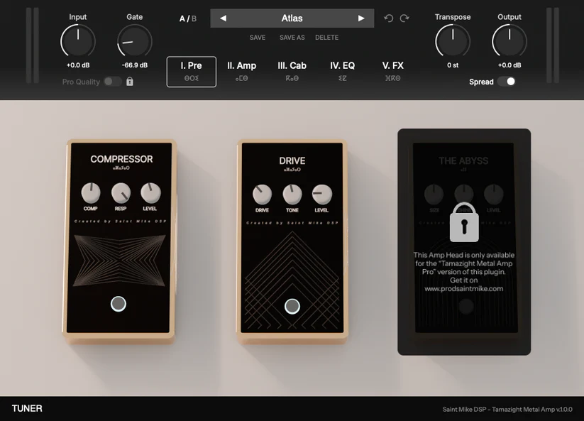 Saint Mike DSP「Tamazight Metal Amp」DIギターから即戦力のメタルトーンへ!ミックスに埋もれないモダンハイゲインサウンドが実現する、オールインワン型メタルアンプシミュレーター|DTMプラグインセール