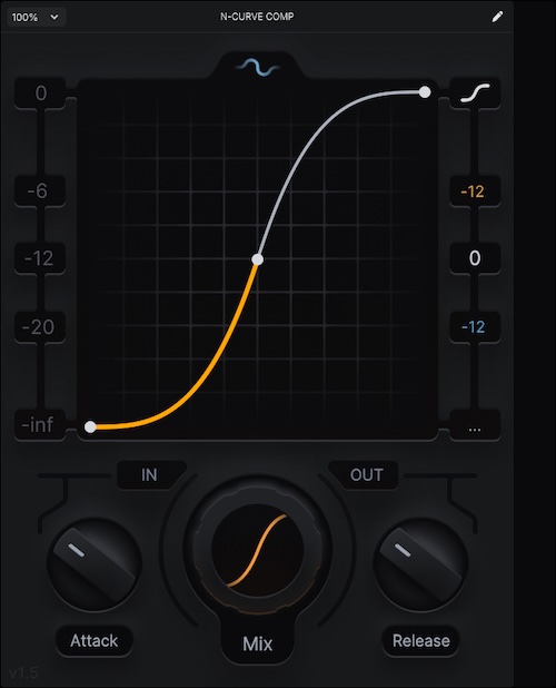 Nasko「N-CURVE COMP」SAFE／RAWモード搭載で透明な整音から攻撃的な歪みまで対応！カーブを描いてダイナミクスを再構築する新発想コンプレッサー｜DTMプラグインセール