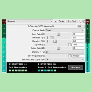 Windows-G「E-DistortionFX500」奇数倍音と偶数倍音を個別にコントロール！2種類の歪みを自在にブレンドできる、REAPERで使える高機能ディストーション｜DTMプラグインセール