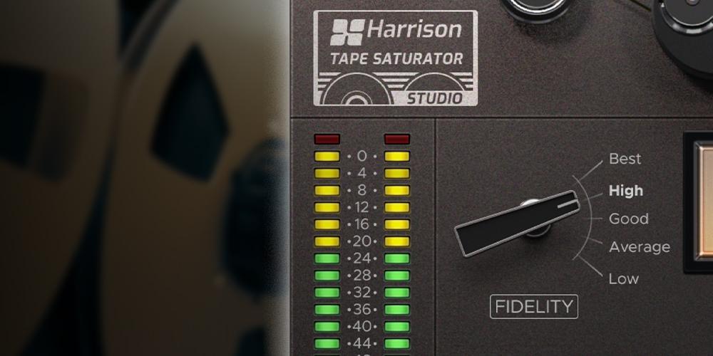 Harrison「Tape Saturator」低域を太く・高域を滑らかに・トランジェントを優しく整える！7“2トラック”リールの温かさと一体感を、5段階Fidelity×6段階Speedで本物っぽく再現するテープサチュレーター｜DTMプラグインセール