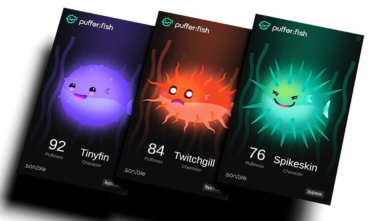 sonible「puffer:fish」遊び心のあるビジュアルとプロ品質のサウンドを両立！3匹のフグキャラクターで音の個性を自在に操るサチュレーション｜DTMプラグインセール