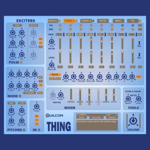 Quilcom「THING」パルスで叩き、ノイズで揺らし、レゾネーターで響かせる！共鳴体を励起して音を育てる物理モデリングシンセ｜DTMプラグインセール