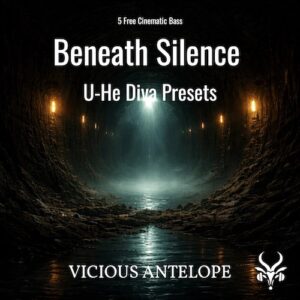 Vicious Antelope「U-He Diva – Beneath Silence Presets」静寂の奥からゆっくりと浮かび上がる重低音！アンビエントやトレーラー制作に最適なDiva用ベース集｜DTMプラグインセール