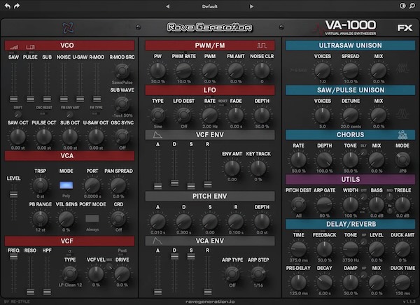 Rave Generation「VA-1000」16ボイスの“クラシック減算＋現代強化”設計で、Ultrasaw（最大9ノコ）×ユニゾン×コードメモリーまで一画面で扱える万能VAシンセサイザー｜DTMプラグインセール
