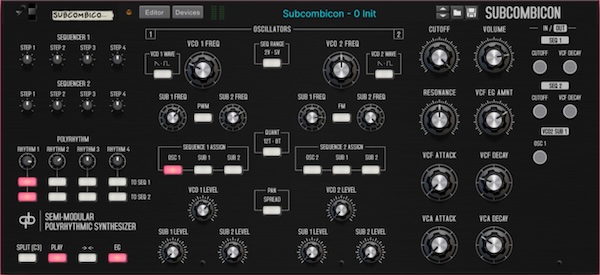deeplink audio「Subcombicon Polyrhythmic Synthesizer (Reason 13)」ミニマルテクノやアンビエント制作に最適！ポリリズムとサブハーモニクスを自在に操るモジュラー風シンセ｜DTMプラグインセール