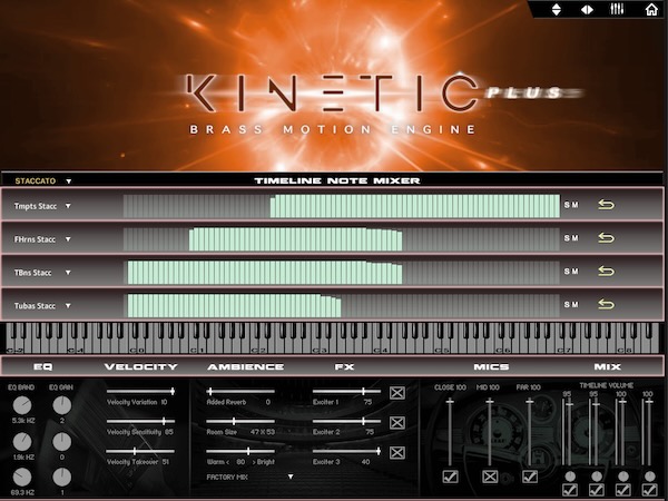 Kirk Hunter Studios「Kinetic Brass Plus」4つの独立タイムラインと64イベント編集機能でブラスを自在に動かす!オスティナート設計を根本から変えるシネマティック特化型ブラス音源|DTMプラグインセール