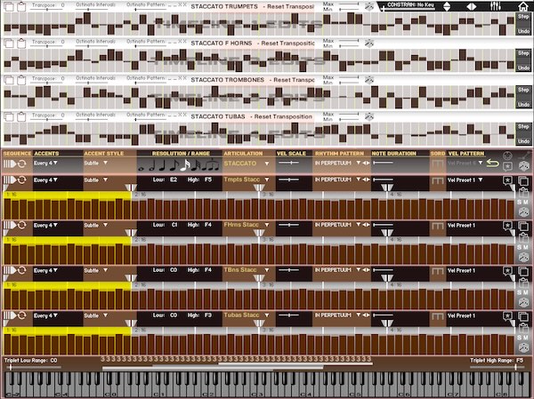 Kirk Hunter Studios「Kinetic Brass Plus」4つの独立タイムラインと64イベント編集機能でブラスを自在に動かす!オスティナート設計を根本から変えるシネマティック特化型ブラス音源|DTMプラグインセール
