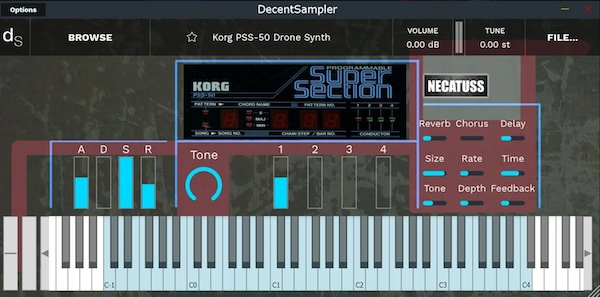 Necatuss「Korg PSS 50 Drone Synth」コントロール不能な揺らぎが楽曲を変える!Korg PSS-50の扱いづらさをあえて活かす、偶然性と揺らぎを武器にしたドローン特化型VST|DTMプラグインセール