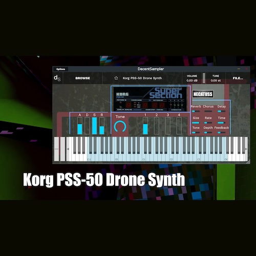 Necatuss「Korg PSS 50 Drone Synth」コントロール不能な揺らぎが楽曲を変える！Korg PSS-50の扱いづらさをあえて活かす、偶然性と揺らぎを武器にしたドローン特化型VST｜DTMプラグインセール