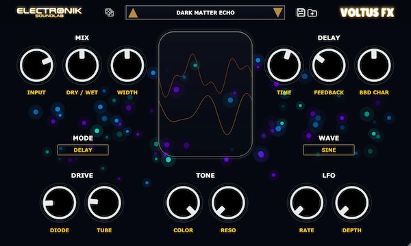 Electronik Sound Lab「VOLTU FX - FREE Hybrid Saturation & BBD Delay Processor」ビンテージBBDディレイとデュアルサチュレーションを融合、アナログ的な暴れとローファイな温かみを生む無料ハイブリッド・マルチエフェクト|DTMプラグインセール