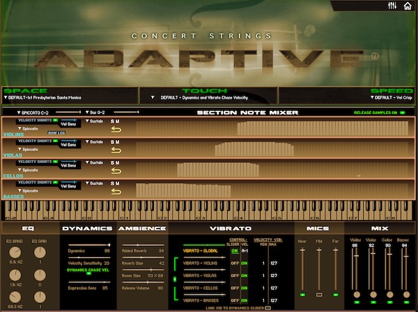 Kirk Hunter Studios「Chamber Strings Adaptive」ビブラートとダイナミクスをリアルタイム制御！レガート表現とリアルタイム追従性を両立した小編成ストリングス音源｜DTMプラグインセール