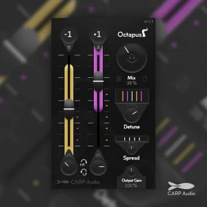 CARP Audio「Octapus」±1オクターブ追加だけで終わらない、DetuneとSpreadで音像を立体的に拡張できる次世代オクターバープラグイン｜DTMプラグインセール