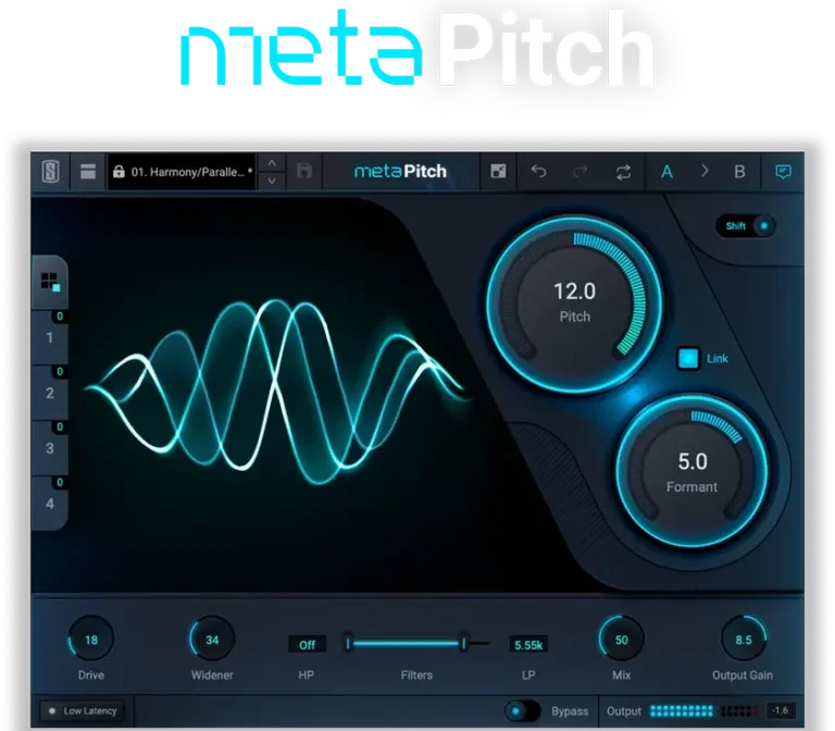 Slate Digital「MetaPitch」ボーカルのピッチ＆フォルマントを直感操作で操り、Drive/ Widener/HPF&LPFまで一体化した“必要機能全部入り”ピッチシフター｜DTMプラグインセール