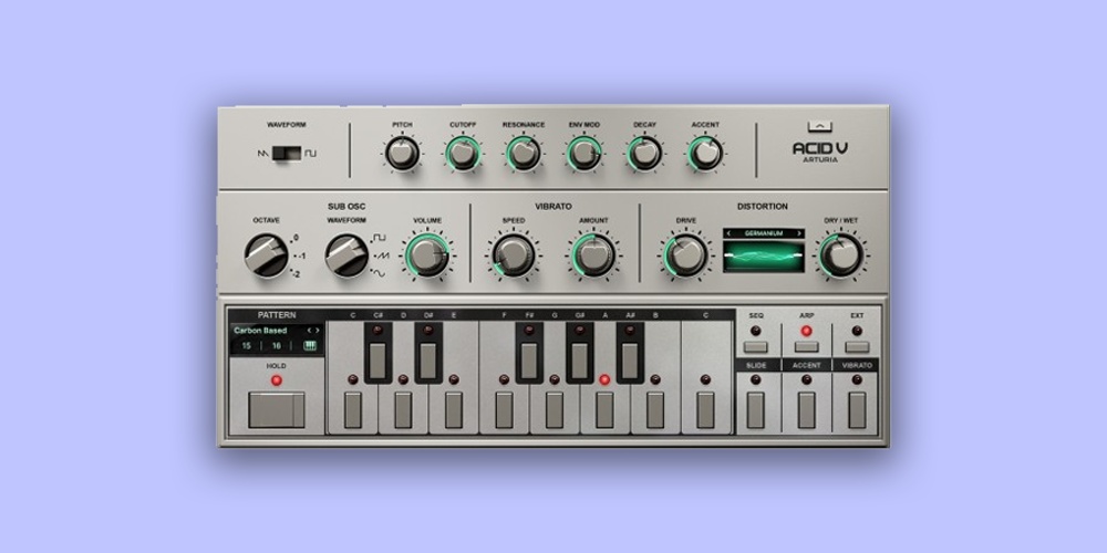 Arturia「Acid V」TB-303の“銀箱”を回路レベルで再現しつつ、64ステップ拡張シーケンサー×14種ディストーション×サブOSCで現代のアシッド/レイヴを作るアシッドシンセ｜DTMプラグインセール